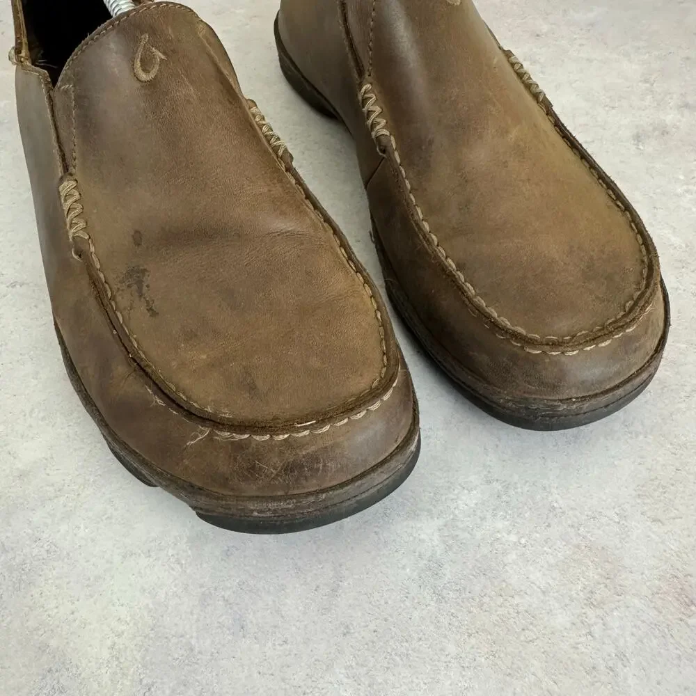 Olukai Shoes Men's Size 10 Moloa Kapa Slip On Drop In Heel Casual Resort READ